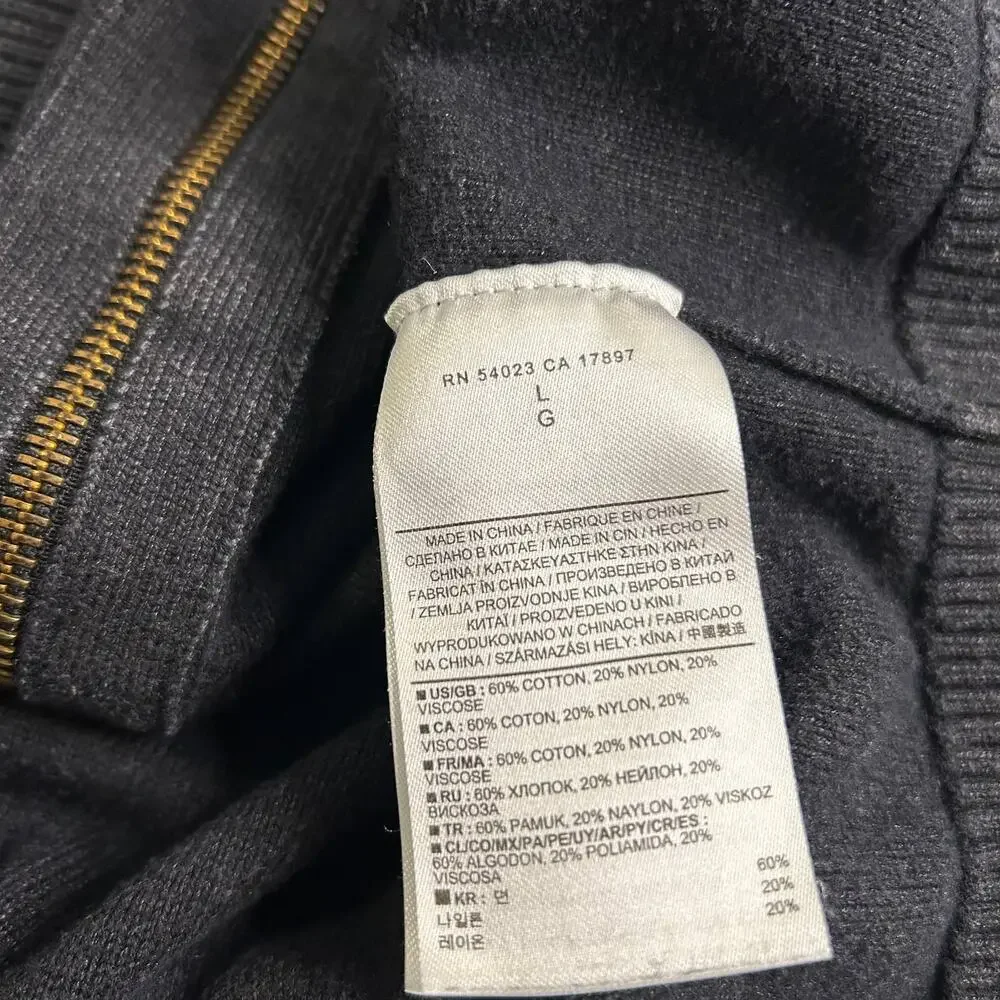 Banana Republic Sweater Jacket Long Sleeve Dual Front Zip Arm Panel Men's‎ Large